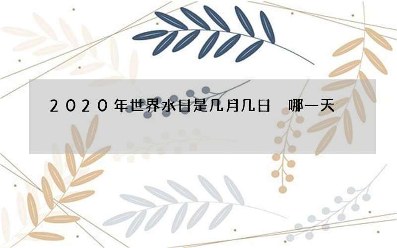 2020年世界水日是几月几日 哪一天